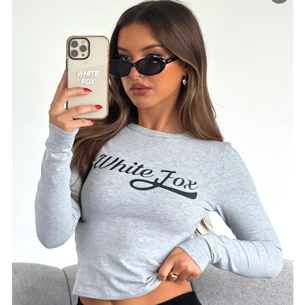 White Fox Moving Different Long Sleeve Baby Tee